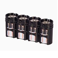 Storacell by Powerpax SlimLine D Battery Caddy, Black, Holds 4 Batteries