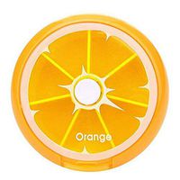 qiguch66 Mini Fruit Rotating Weekly Pill Box, 7 Day Pill Case, Daily Medicine Organizer, Weekly Pill Box Case Splitter Organizer Medicine Container Orange