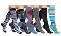 6 Pairs Women's Graduated Compression Trouser Socks-A 8-15mmHg(611-A)