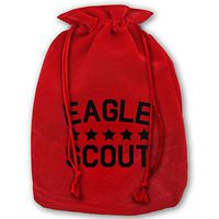 Watercress Jam Unique Drawstring Red Santa Sack Eagle Scout Stars Package Party Favor Bags for X-mas-13.8" W X 17.7" H