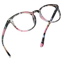 LifeArt Blue Light Blocking Glasses, Anti Eyestrain, Computer Reading Glasses, Gaming Glasses, TV Glasses for Women, Anti UV, Anti Glare (Floral, No Magnification)