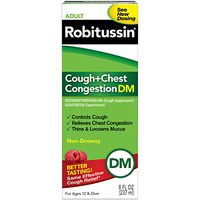 Robitussin Peak Cold Adult Cough + Chest Congestion DM (8 fl. oz. Bottle), Non-Drowsy, Cough Suppressant & Expectorant (300318757185)