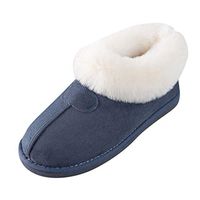 Theoylos Women's Comfort Slippers Micro Suede Memory Foam Slippers Winter Non Skid House Shoes Faux Fur Indoor Slippers Navy