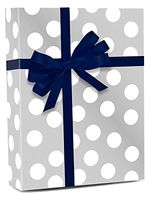 30" X 417' Silver/White Dots Gift Wrap