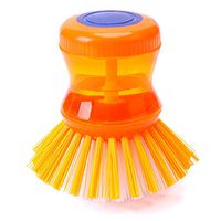Grips Nylon Brush Soap Brush Soap Dispensing Palm Brush Kitchen Brush for Pot Pan Sink Cleaning Soap Brush with Non-slip Handle