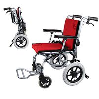 WenFei shop Wheelchair,Ultralight Portable Folding Wheelchairs with Hand Brakes and Seatbelt for for Elderly, Handicapped, and Disabled Users,17” Seat,Red