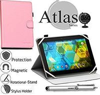 Navitech Pink 360 Rotational Case Cover Compatible with The Azpen A746 7" Quad Core 8GB Android Tablet