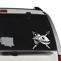 GottaLoveStickerz Bowfishing Spears Bone Fish Permanent Vinyl Decal Sticker for Laptop Tablet Helmet Windows Wall Decor Car Truck Motorcycle - Size (15 Inch / 38 cm Wide) - Color (Gloss White)