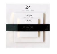 russell+hazel 30826 One Day at a Time 1 Unit White with Black and Red wrtting and Gold Trim Big Pad 11X11, Medium Pad 7 1/4X 7 1/4, Small Pad 4 1/2X 4 1/2