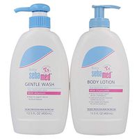 Sebamed Baby Gentle Wash Extra Soft Ultra Mild Hydrating Cleanser and Baby Body Lotion (400mL Bottles with Pump) Value Pack