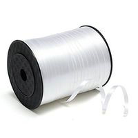 White Ribbon - 5mm Roll Curling Balloon Ribbon 500yd White - Ribbon White Cutting Tiffany Decor Year Birthday Pompom Ribbon Golden Road Satin Strap Balloon Unicorn Baby Brithday Helium Tape Curl