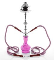 2 hose 22" Pink Hookah shisha nargila bar narguile nargile glass water Vase Sale
