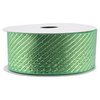 Spritz Fabric Ribbon - 1-1/2" X 20 Feet Metallic Green