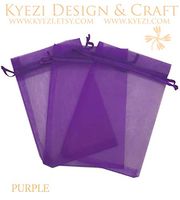 150 Pcs Purple 3x4 Sheer Drawstring Organza Bags Jewelry Pouches Wedding Party Favor Gift Bags Gift Bags Candy Bags [Kyezi Design and Craft]