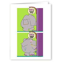 Funny Note Cards - Humorous Elephant Goes to Salon - 18 Boxed Note Cards & Envelopes