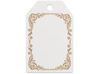 Pack Of 50, Scroll Border Printed die cut Gift Tags 2-1/4 x 3-1/2" Made In USA Great for weddings, graduation & Valentine's Day
