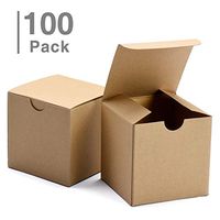 GSSUSA Small Gift Boxes 100 Pack 3x3x3" Gift Boxes with Lids for Gifts, Crafting, Cupcake Boxes (Brown 100pc)