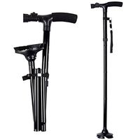 Ohuhu Folding Walking Cane with LED Light, Adjustable Walking Stick with Carrying Bag for Fathers Mothers Gifts