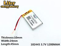3.7V 1200mAh 102445 Lithium Polymer Ion Rechargeable Battery Lithium Polymer Li-Po Battery for MP4 GPS MP3 Bluetooth Stereo DIY Gift
