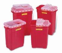 BD Extra Large Sharps Collector, 9 Gal, Hinged Top, Red 305615