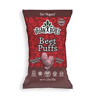 Vegan Rob's Puffs, Beet | Gluten-Free Snack, Plant Based, Vegan, Zero Trans Fats, Non GMO | 1.25 Ounce Snack Size Bags (24 Count)