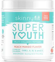 SkinnyFit Super Youth Collagen Powder Peach Mango, Types I, II, III, V and X, Joint & Bone Support, Glowing Hair, Skin, and Nails, 58 Servings