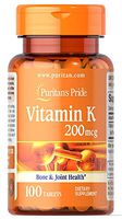 Puritan's Pride Vitamin K 200 mcg-100 Tablets