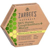 Zarbee's Naturals 96% Honey Cough Soothers + Mucus, Natural Lemon (Pack of 20)