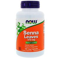 Senna Leaves, 470 mg, 100 Caps by Now Foods (Pack of 4)