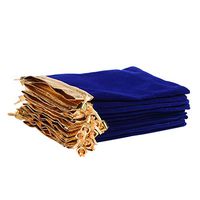 KIPETTO 25Pcs Soft Velvet Pouches with Drawstrings for Jewelry Wedding Candy Bags, 4.7"x6.3", Blue