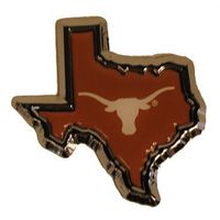 Elektroplate University of Texas Longhorns Orange State Shape Longhorn Color & Chrome Plated Premium Metal Car Truck Motorcycle NCAA College Emblem