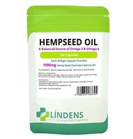 Lindens Powerful Hemp Seed Oil 1000mg 2-Pack 200 Capsules Omega 3 6 Hempseed