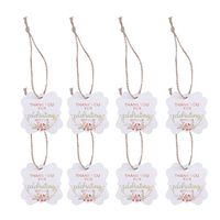 SUPVOX 100PCS Thank You Tag Wedding Antler Gift Tags with Twine String Bridal Shower Party Favor