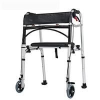 Rventric Wheel Rollator Walker Hand Brake Shower Chair Seat,Cane Holder Height Adjustable Folding for Arthritis/Lumbar Muscle Strain/Knee Joint Damage/Soft Tissue Damage,B