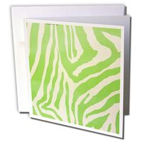 Picture Of Key Lime Green Textured Zebra Stripes - Greeting Cards, 6 x 6 inches, set of 6 (gc_61849_1)
