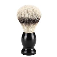 BUYITNOW Men Grooming Beard Brush Badger Professional Facial Cleaning Tool Black