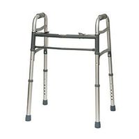 Heavy Duty Deluxe 2 Button Folding Walker ["WALKER ADL DUAL FLD 32-39 IN] CS/4