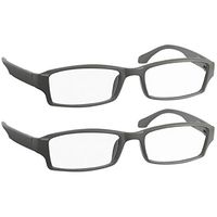 Reading Glasses 6.0 Flat Gray 2 Pack Best Readers for Men and Women - Stylish Look and Crystal Clear Vision When You Need It!Spring Arms & Dura-Tight Screws
