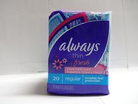 Always Thin Pantiliners Regular Clean Fresh Scent 20 Each