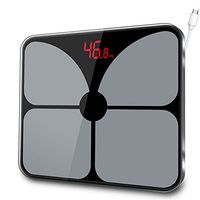 Digital Bathroom Scale/Body Fat Analyser/Electronic Weigdigital Bathroom Scale Hing Scale - Body Fat/Hydration/Body Muscle/Bone - Extra Large Capacity: 180 Kg / 400 Lb,Gray
