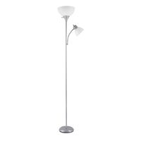 Globe Electric 67134 Delilah 72" Torchiere Floor Lamp with Adjustable Reading Light, Silver