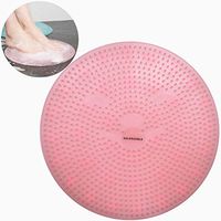 Foot Brush Massager SOLIFEGOBLE | Non Slip Shower Mats Bath Tub Mat with Suction Cups | Silicone Foot Acupressure Brush Pad | Foot Cleaner Exfoliator Pads (Pink)