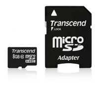 Transcend 8 GB Class 10 microSDHC Flash Memory Card TS8GUSDHC10