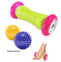 Foot Massage Roller Spiky Ball Relieve Plantar Fasciitis Heel Spurs Foot Arch Pain Deep Tissue Acupressure Reflexology Massager Relax Sore Muscle Knots(Pink)