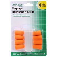 Assured Soft Foam Earplugs with Plastic Case, 8-ct. Packs
