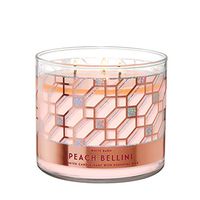 Bath & Body Works White Barn Peach Bellini 3 Wick Scented Candle with Essential Oils 14.5 oz / 411 g