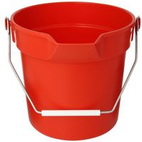 Impact 5510R High Density Polypropylene Deluxe Heavy-Duty Bucket, 10 qt Capacity, 10-1/4" Length x 10-5/8" Height, Red (Case of 12)