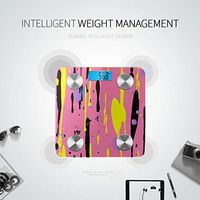 Bluetooth Electronic Weight Scale Art Colorful Paint Block Spray Graffiti Digital Weighing Scale Body Fat Composition Monitor Analyzer with Smartphone App for Body Management-396 Lbs