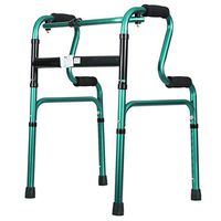 JAD@ Lightweight Adjustable Folding Walker for Adults with Easy Two Button Release, Standard, Adult (Color : Green)