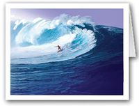 Surfing The Big Wave Thank You Note Card - 10 Boxed Cards & Envelopes